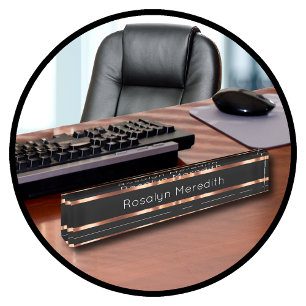 Porte-nom Pour Bureau Design de bureau d'affaires monographique Rose cla