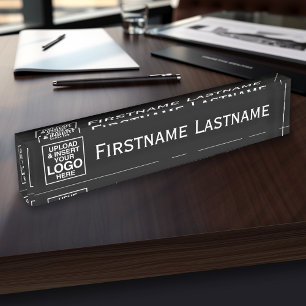 Porte-nom Pour Bureau Design d'entreprise de base avec le logo et le nom