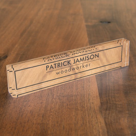 Porte-nom Pour Bureau Design en bois (Taille)
