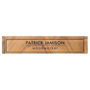 Porte-nom Pour Bureau Design en bois