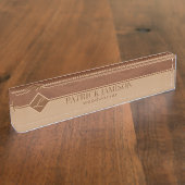 Porte-nom Pour Bureau Design En Bois Avec Logo (Taille)