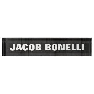 Porte-nom Pour Bureau Design moderne Creative Gras Texte minimaliste Gri