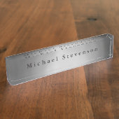 Porte-nom Pour Bureau Design moderne gris tendance Unique Personnel (Taille)