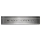 Porte-nom Pour Bureau Design moderne gris tendance Unique Personnel (Devant)