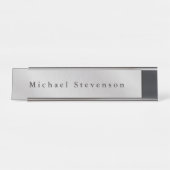 Porte-nom Pour Bureau Design moderne gris tendance Unique Personnel (Devant)