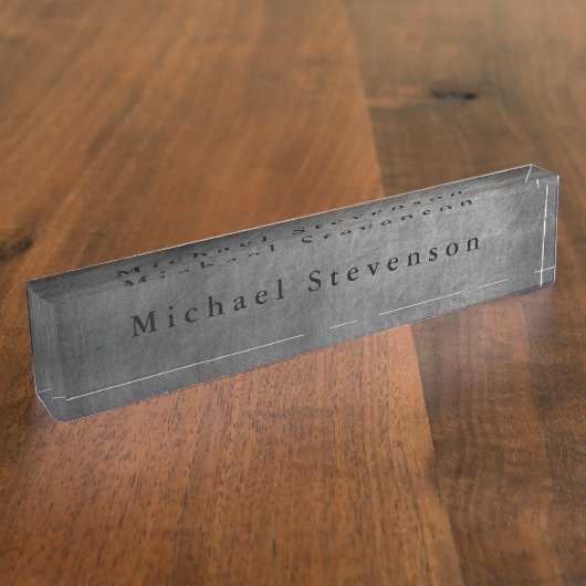 Porte-nom Pour Bureau Design moderne gris tendance Unique Personnel (Taille)