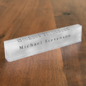 Porte-nom Pour Bureau Design moderne gris tendance Unique Personnel (Taille)