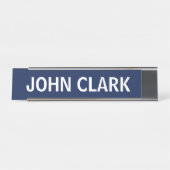 PORTE-NOM POUR BUREAU DESK NAME PLATE SIMPLE BASIC CUSTOM BLUE (Devant)