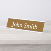 Porte-nom Pour Bureau Desk Name Plate, Standard (2" x 8"), Silver (Devant)