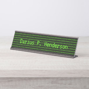 Porte-nom Pour Bureau Développeur logiciel / Geek informatique - Code su