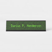 Porte-nom Pour Bureau Développeur logiciel / Geek informatique - Code su (Devant)