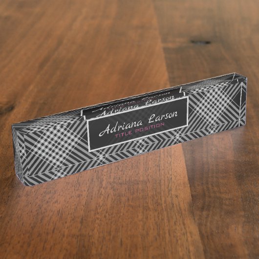 Porte-nom Pour Bureau Diagonal Plaid (Taille)