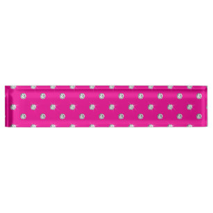 Porte-nom Pour Bureau Diamants au néon de roses indien