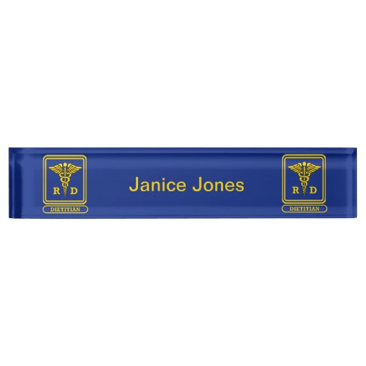 Porte-nom Pour Bureau Diététiste enregistré (Devant)