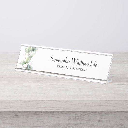 Porte-nom Pour Bureau Directeur de bureau professionnel Eucalyptus Botan (Devant)