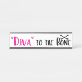 Porte-nom Pour Bureau "DIVA" À L'Os ! (Devant)
