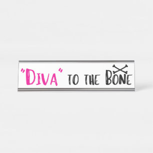 Porte-nom Pour Bureau "DIVA" à l'os !