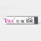 Porte-nom Pour Bureau "DIVA" À L'Os ! (Devant)