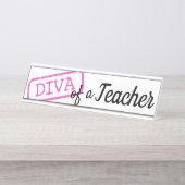 Porte-nom Pour Bureau "DIVA" d'un enseignant (Devant)