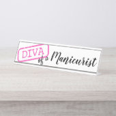 Porte-nom Pour Bureau "DIVA" d'un maniériste (Devant)