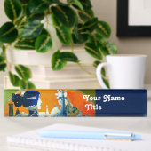 PORTE-NOM POUR BUREAU DIVA EN BLEU, MODE BEAUTÉ
