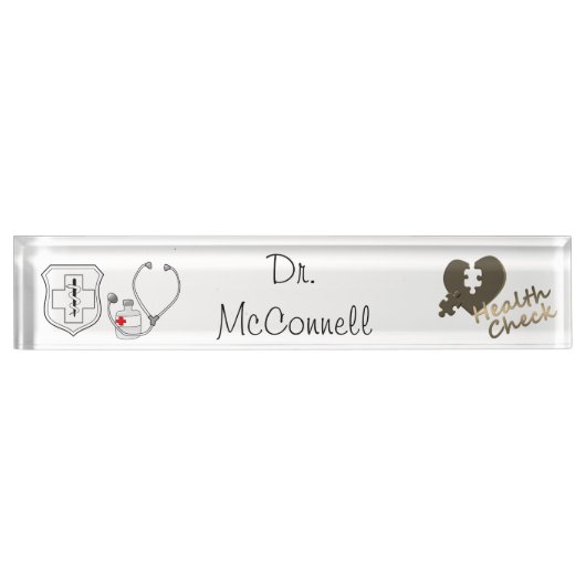 Porte-nom Pour Bureau Docteur (Devant)
