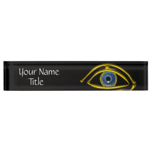 Porte-nom Pour Bureau Docteur d'OEIL BLEU, symbole ophtalmique
