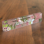 Porte-nom Pour Bureau Double floraison cerisier III printemps fleuri (Taille)