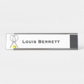 Porte-nom Pour Bureau Double Tennis Sport Thème (Devant)
