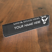 Porte-nom Pour Bureau Dove avec croix (Taille)