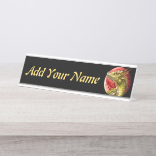Porte-nom Pour Bureau Dragon sur Bloody Moon