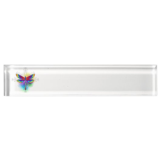 Porte-nom Pour Bureau Dragonfly en arc-en-ciel (Devant)