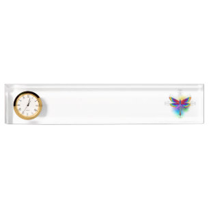 Porte-nom Pour Bureau Dragonfly en arc-en-ciel
