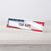 Porte-nom Pour Bureau Drapeau américain (Devant)