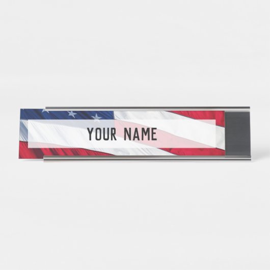 Porte-nom Pour Bureau Drapeau américain (Devant)