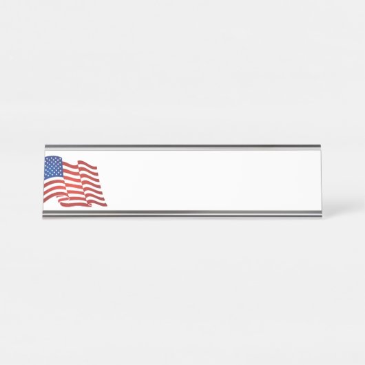 Porte-nom Pour Bureau Drapeau américain (Devant)