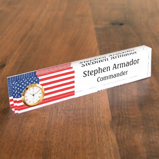 Porte-nom Pour Bureau Drapeau américain (Taille)