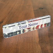 Porte-nom Pour Bureau Drapeau américain-Camouflage (Taille)