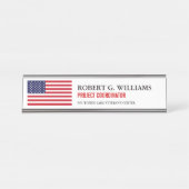 Porte-nom Pour Bureau Drapeau américain customisé (Devant)