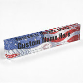 Porte-nom Pour Bureau Drapeau américain de ondulation patriotique