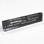 Porte-nom Pour Bureau Drapeau américain industriel