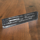 Porte-nom Pour Bureau Drapeau américain industriel (Taille)