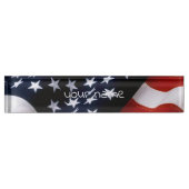 Porte-nom Pour Bureau Drapeau américain onduleux (Devant)