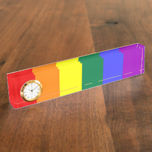 Porte-nom Pour Bureau Drapeau arc-en-ciel gay pride