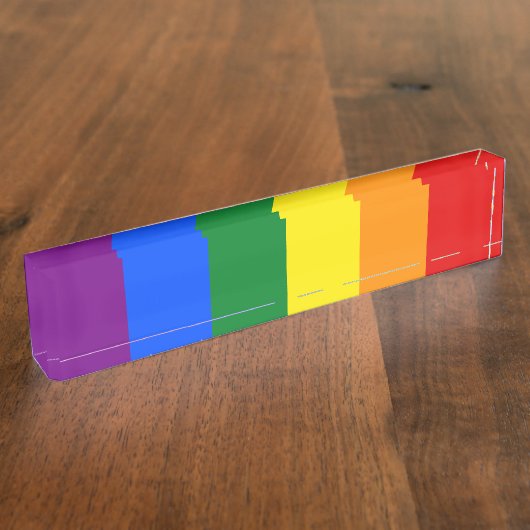Porte-nom Pour Bureau Drapeau arc-en-ciel LGBT (Taille)