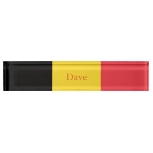 Porte-nom Pour Bureau Drapeau belge patriotique