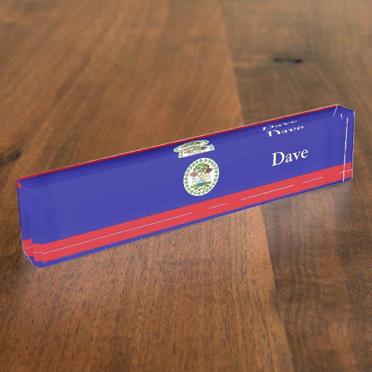 Porte-nom Pour Bureau Drapeau bélizien (Taille)