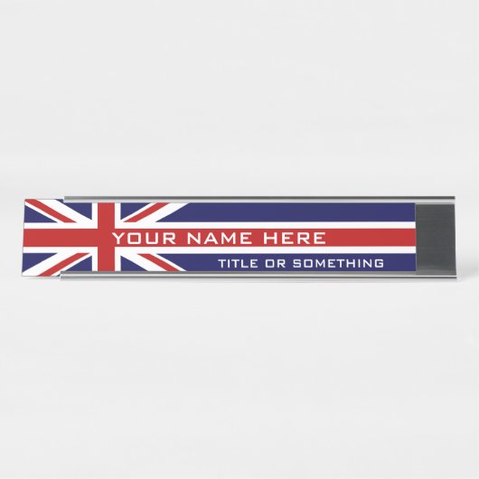 Porte-nom Pour Bureau Drapeau britannique (Devant)