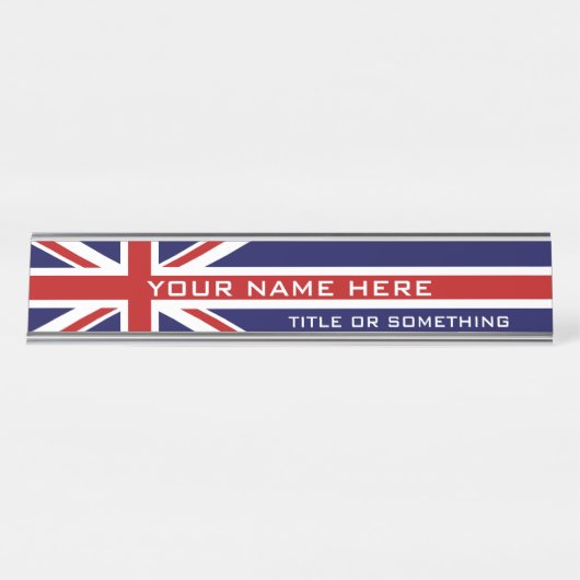 Porte-nom Pour Bureau Drapeau britannique (Devant)