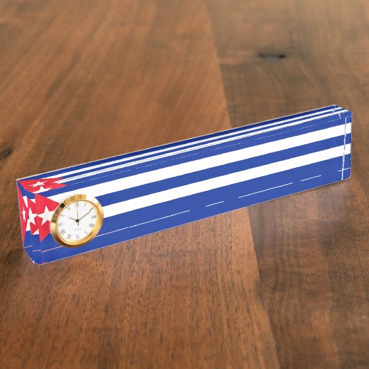Porte-nom Pour Bureau Drapeau Cuba (Taille)